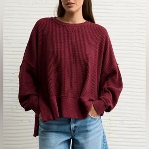 AE Big Hug Crew Neck Waffle Sweatshirt